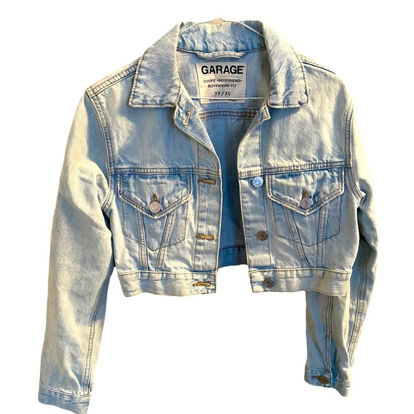Garage Jackets & Blazers - GARAGE Light Denim Cropped Jacket size XS 🌸